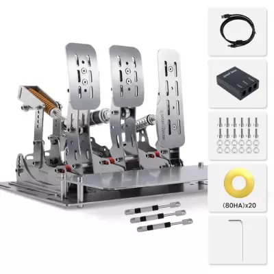 SimJack Pro Pedals Bundle (P3 Pedals + P3 Pro Plate + 3 Rods)